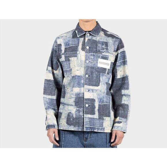 NEW PLEASURES boro work jacket in indigo blue